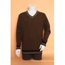 Suéter de manga larga / ropa / prendas de punto de los hombres de Yak Wool / Cashmere V Neck Jersey